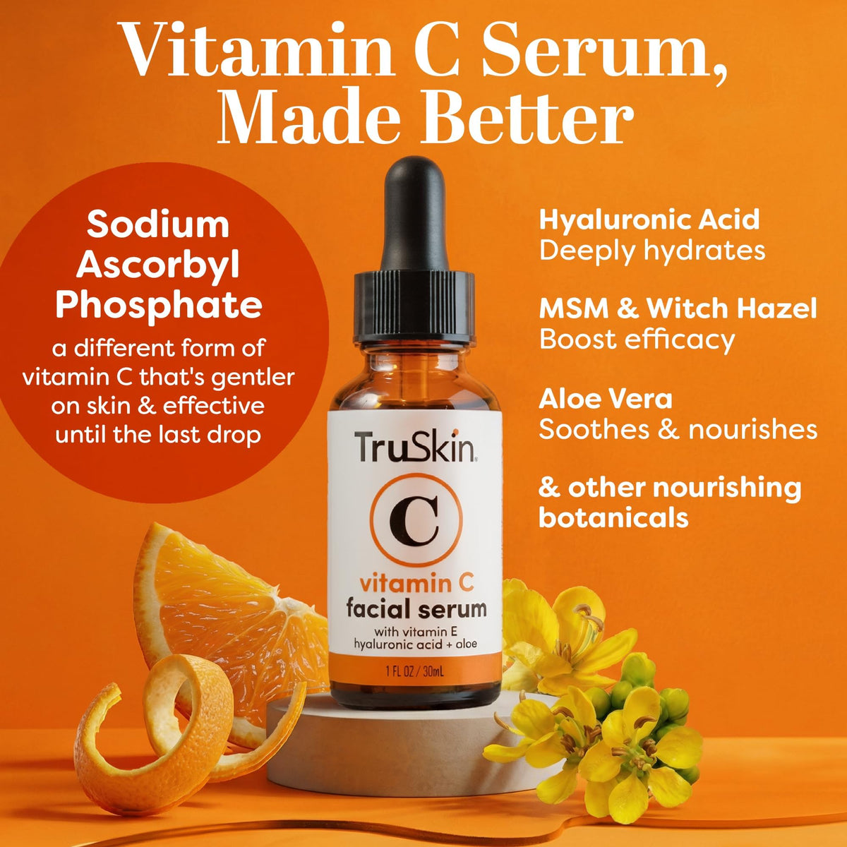 TruSkin dropper dispensing serum demonstrating easy application and precise dosing benefit