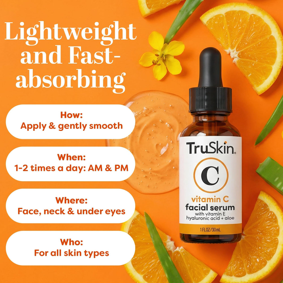 TruSkin bottle in hand to show 2 fl oz scale and travel-friendly size benefit