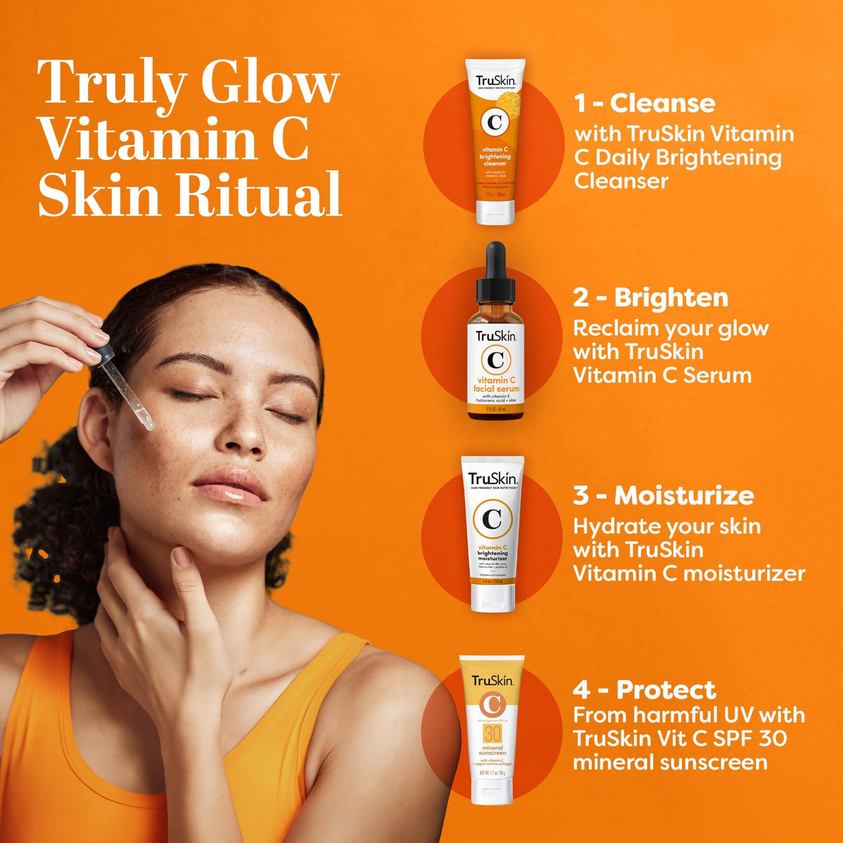 TruSkin serum paired with moisturizer illustrating layering in daily skincare routine