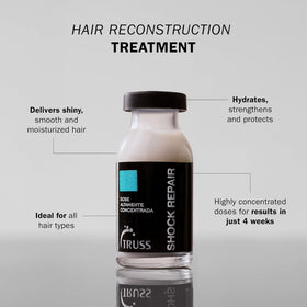 TRUSS single ampoule opened to reveal concentrated serum for intensive repair