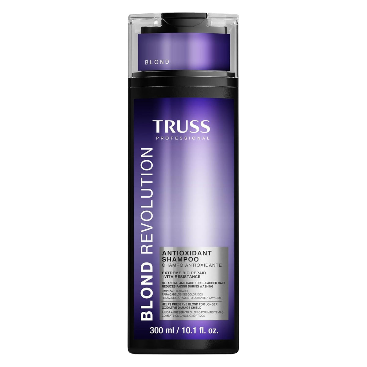 TRUSS front packaging showing bottle and label preserving blonde color