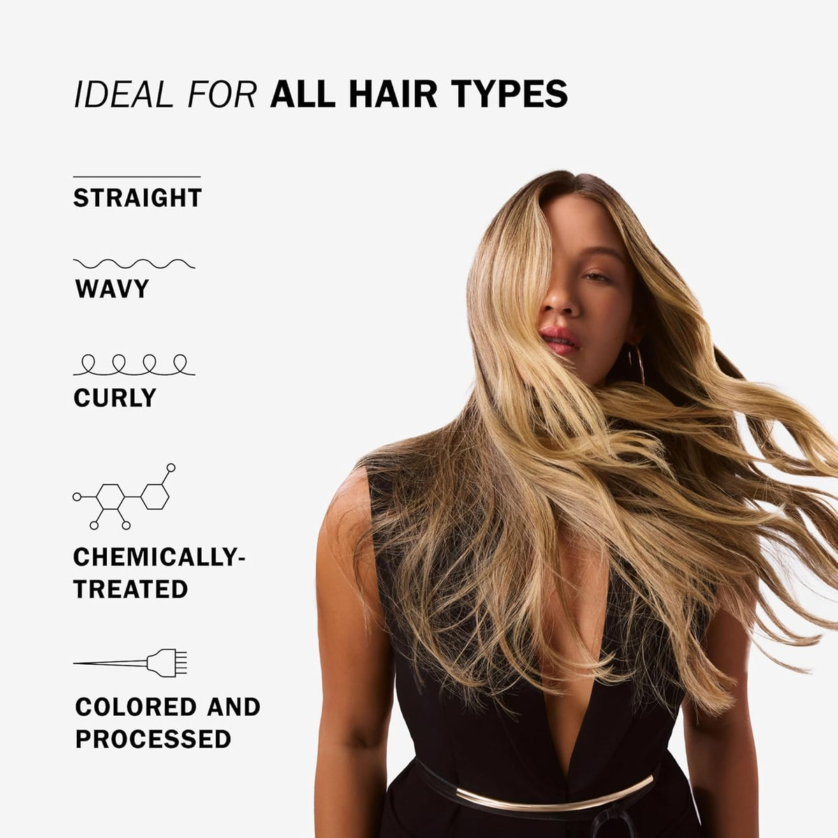 TRUSS product swatch on blonde hair showing enhanced shine and tone
