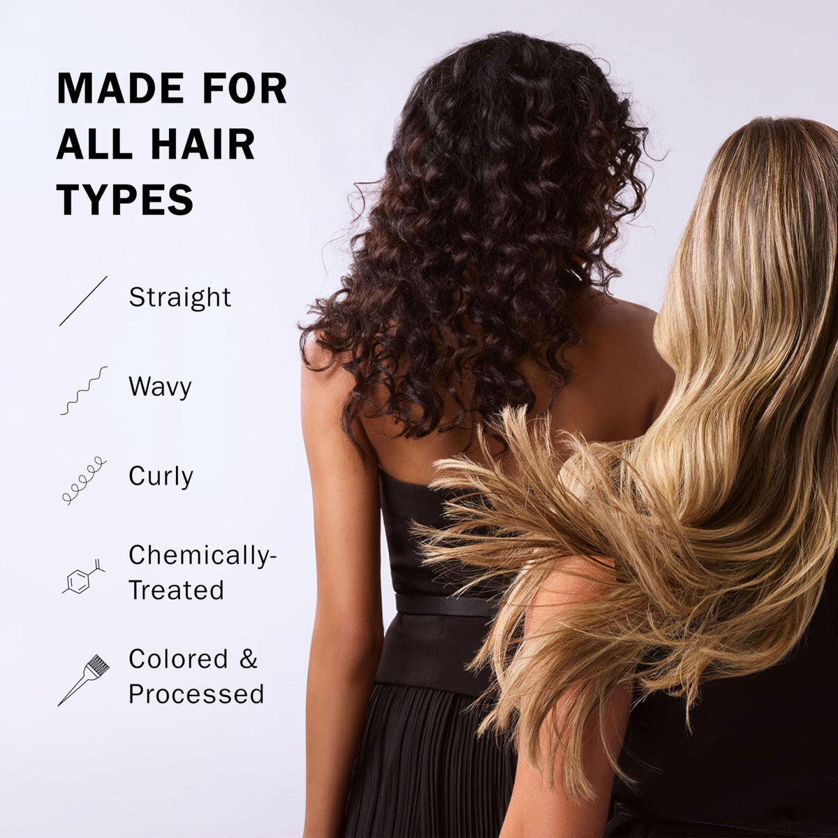 TRUSS conditioner applied to wet hair demonstrating detangling and conditioning benefit