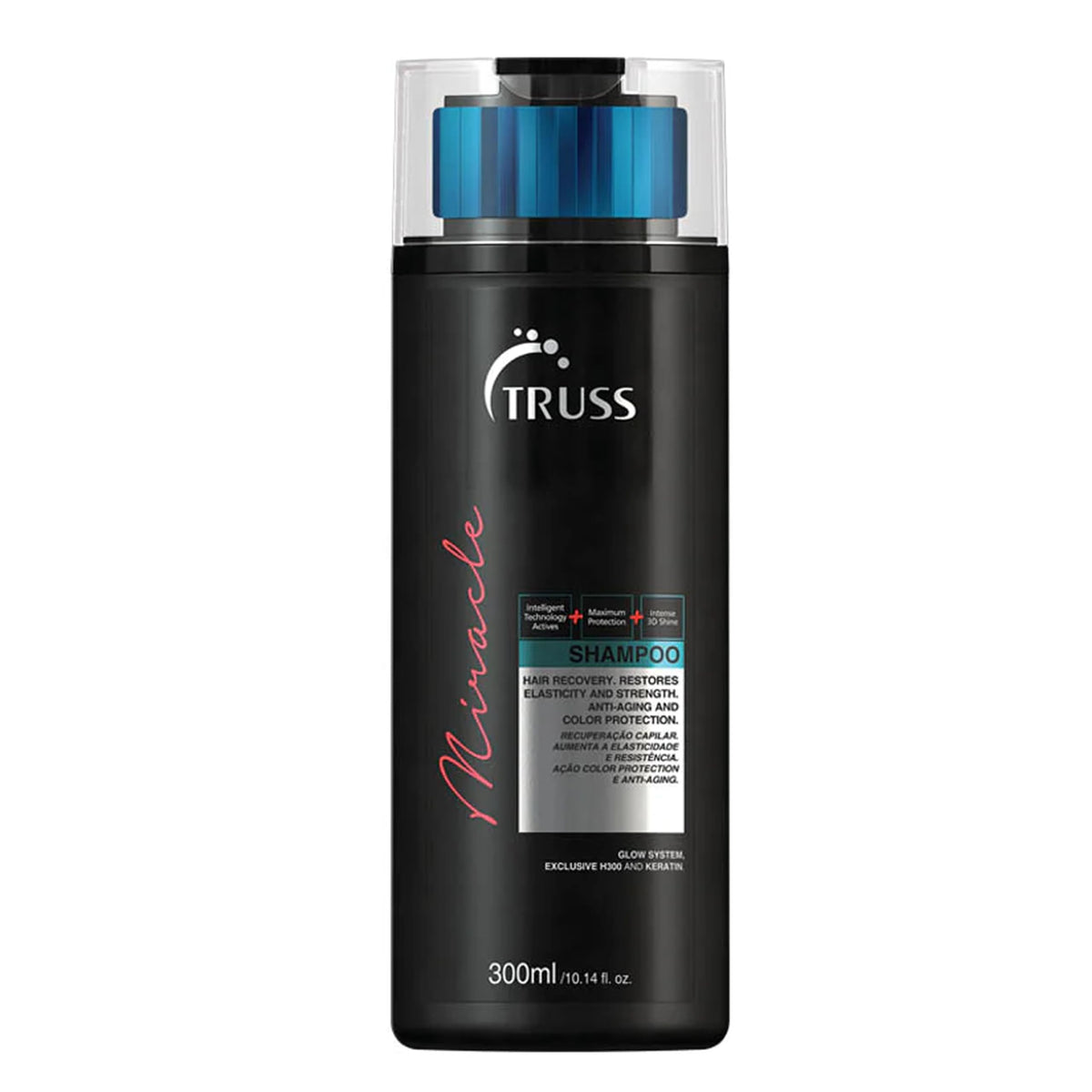 TRUSS bottle front view showing label and size, conveys professional results