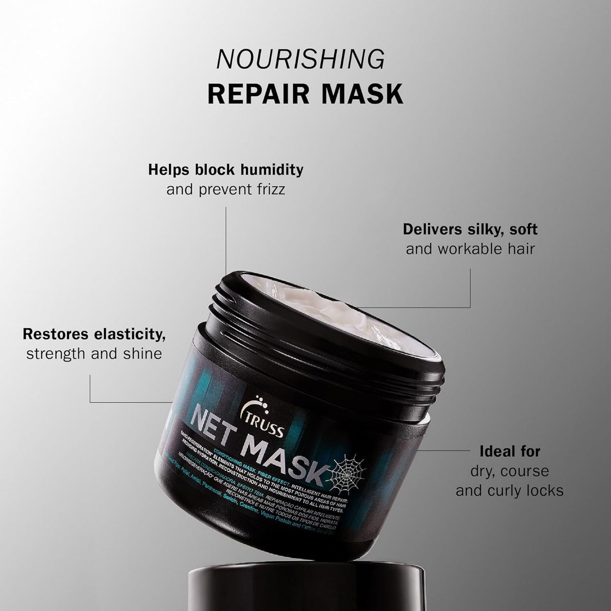 TRUSS open jar texture close-up revealing rich mask for deep hydration