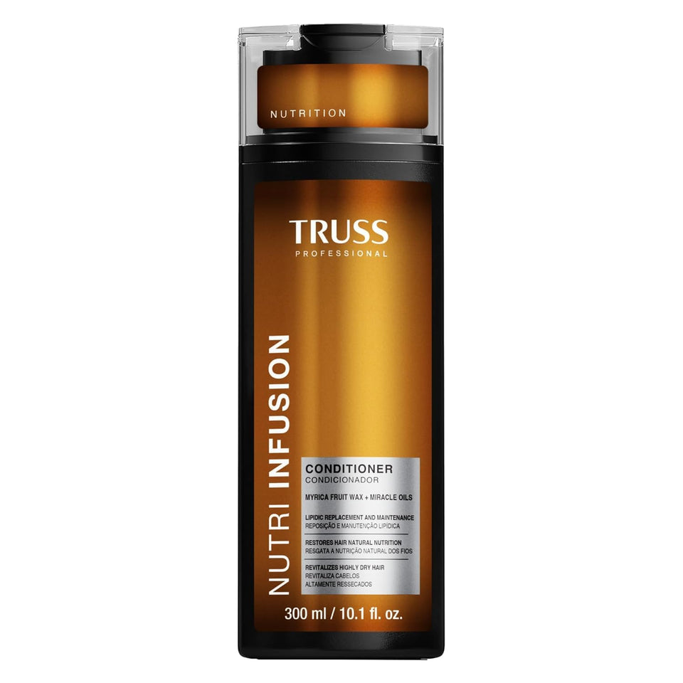 TRUSS front packaging of Nutri Infusion conditioner showing product name and size to inform shoppers