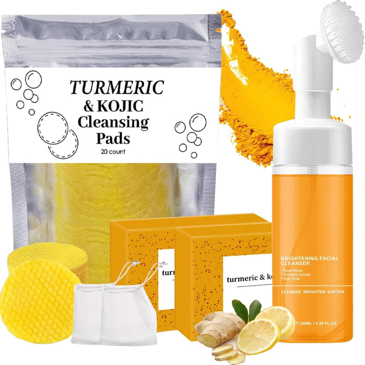TRWLCFF front packaging showing four-piece turmeric cleansing bundle benefits