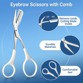 TsMADDTs curved eyebrow scissors making clean trims for neat brows