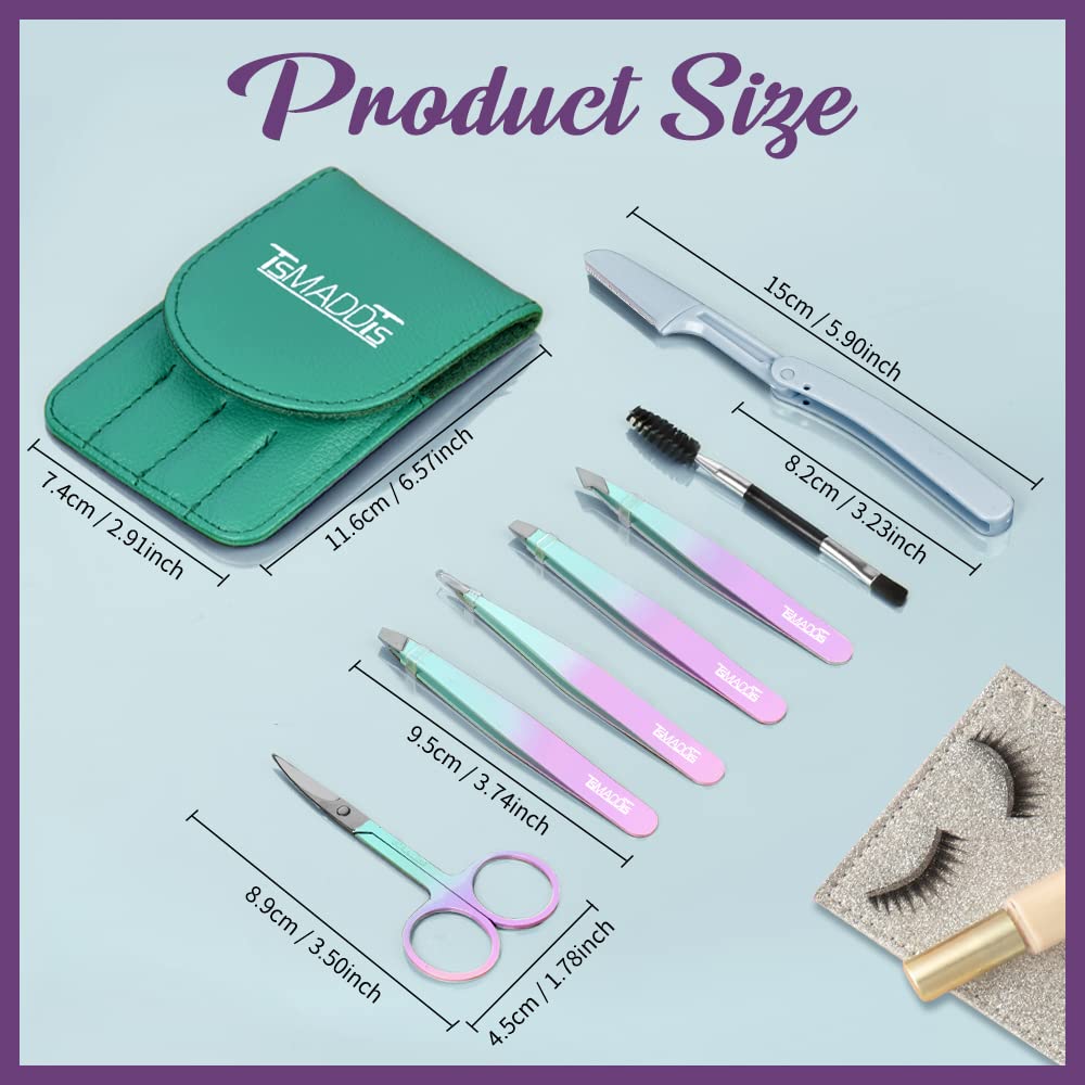 TsMADDTs curved scissor and eyebrow razor close detail for safe trimming and touch-ups benefit