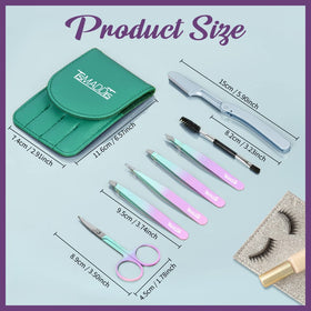 TsMADDTs curved scissor and eyebrow razor close detail for safe trimming and touch-ups benefit