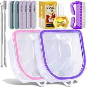 TsMADDTs boxed kit front view showing all included manicure tools and bowls, organized for travel
