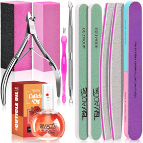 TsMADDTs front packaging of full manicure kit showing all included tools and oil