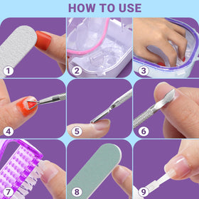TsMADDTs full kit beside a hand for scale to show compact, travel-friendly manicure set