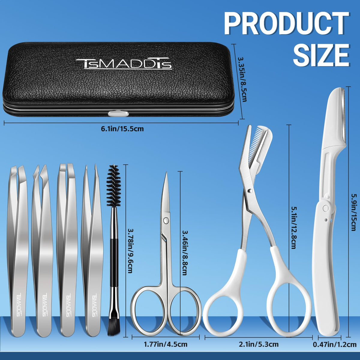 TsMADDTs pointed tweezer tip gripping fine hair for precision removal