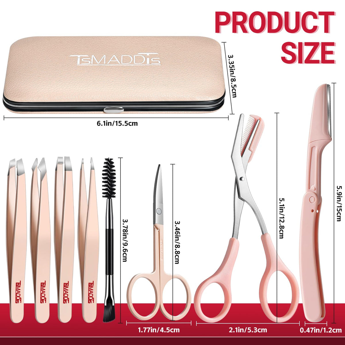 TsMADDTs precision tweezers close-up showing aligned tips for exact hair removal
