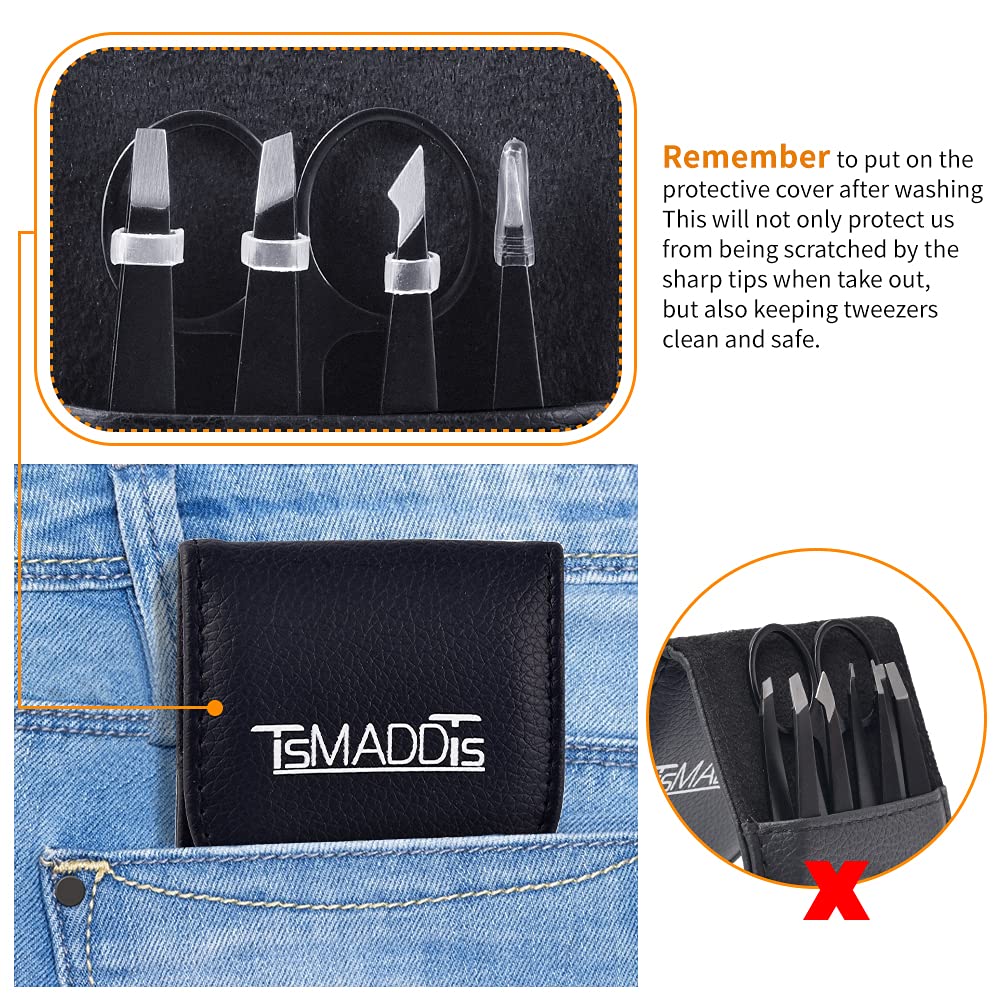 TsMADDTs tweezers beside ruler showing size and scale for portability and precision