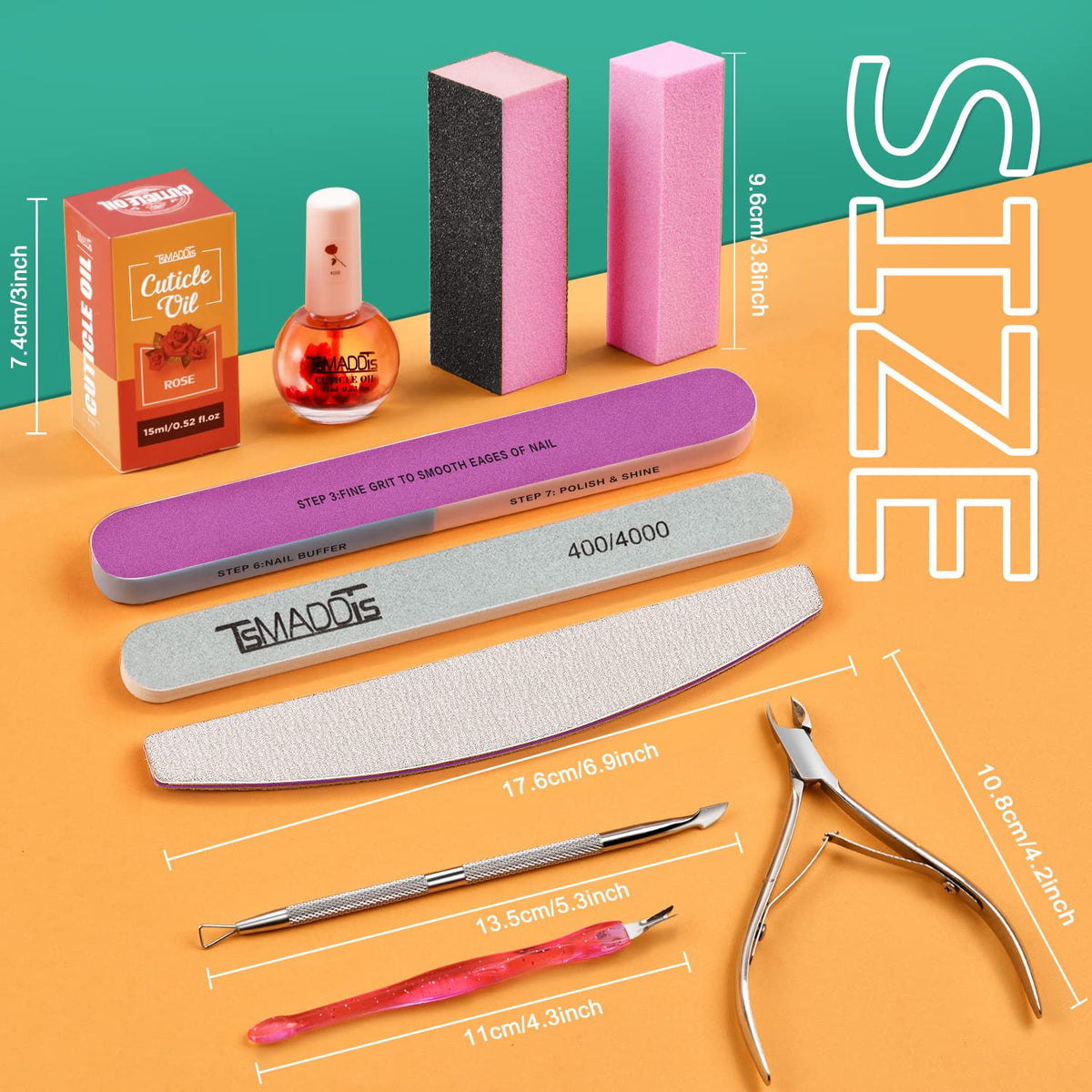 TsMADDTs polished stainless steel cuticle nipper and pusher for precise trimming