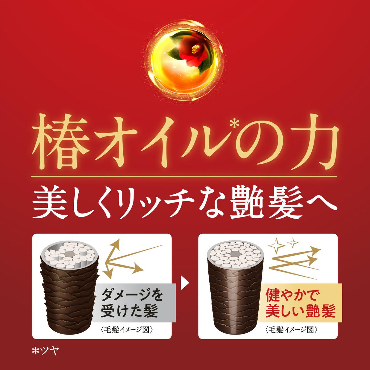 Tsubaki conditioner applied in salon-style use for smoother hair