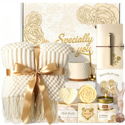 TsunNee gift box front view showing elegant champagne rose presentation and instant gift readiness
