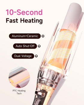 TSUYAGLA 1-inch ceramic barrel close-up for defined curls and shine