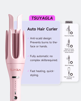 TSUYAGLA anti-scald tip and safety features showing instant-stop rotation for user protection