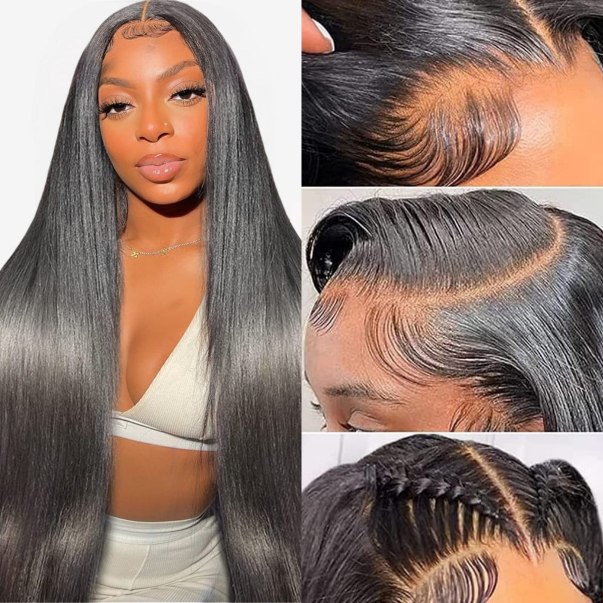 TTSMINS front view showing 24-inch straight hair and natural look