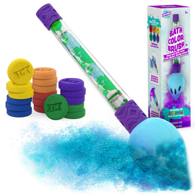 Tub Works front packaging showing Bath Color Brush set and 18 tablets for colorful baths