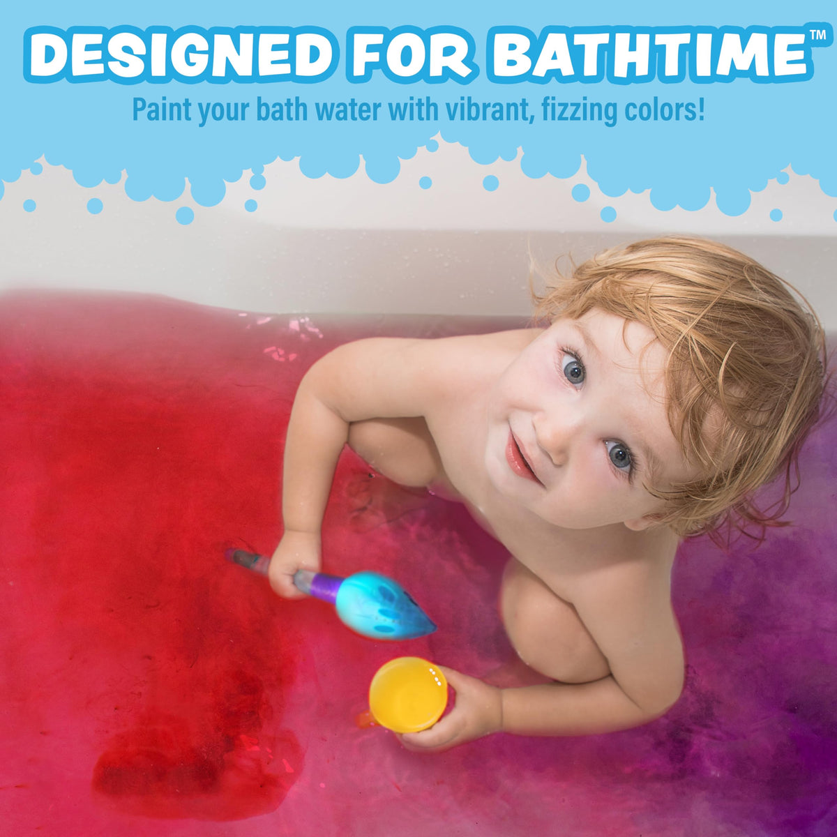 Close-up of Tub Works brush texture and snap closure highlighting easy grip and safe design