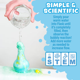 Tub Works colored streams mixing on bath water showing creative color-play benefits for kids