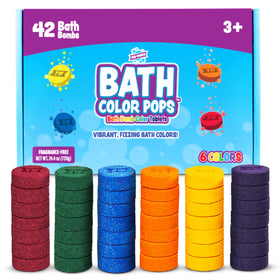 Tub Works front packaging showing 42 colorful bath tablets and benefits