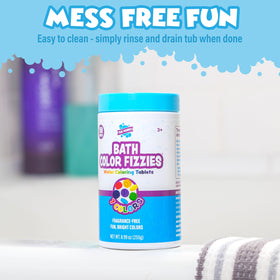 Child using Tub Works fizzies in bathtub showing supervised sensory play