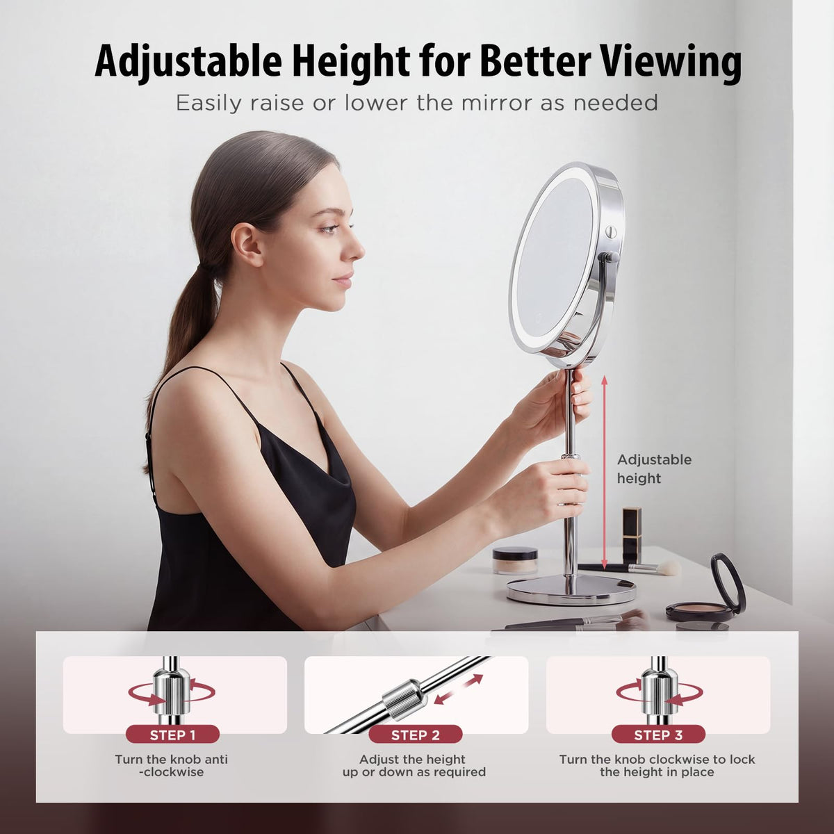tubbede 360° rotation illustrating flexible angles and hands-free positioning benefit