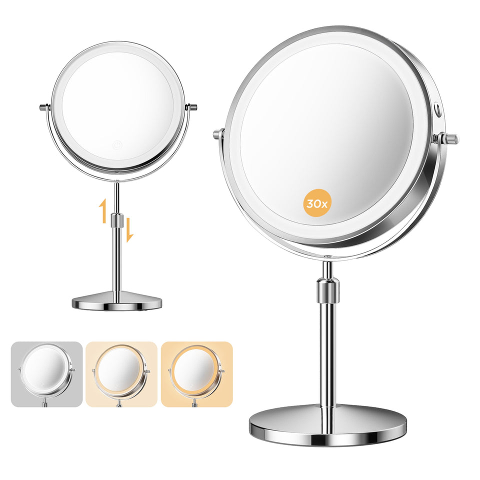 tubbede front view gray showing sleek vanity form and clear reflection benefit