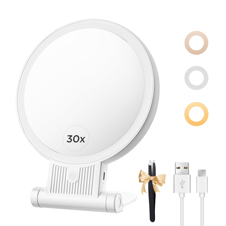 tubbede front view of white lighted mirror showing sleek finish and benefit of clear reflection