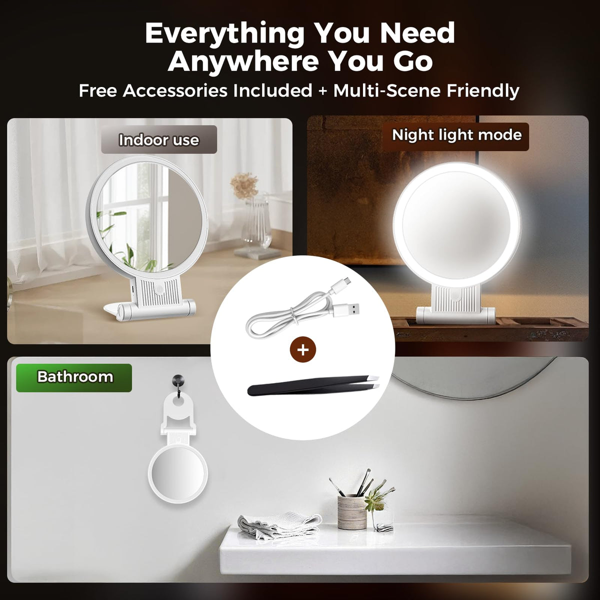 tubbede lifestyle vanity setup with mirror in use showing polished routine benefit