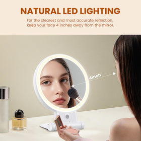 tubbede mirror paired with precision tweezer and gift bow for grooming readiness