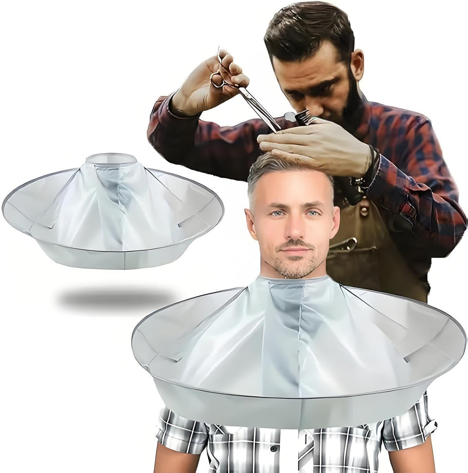 TUEQE front view umbrella cape showing full coverage and easy cleanup