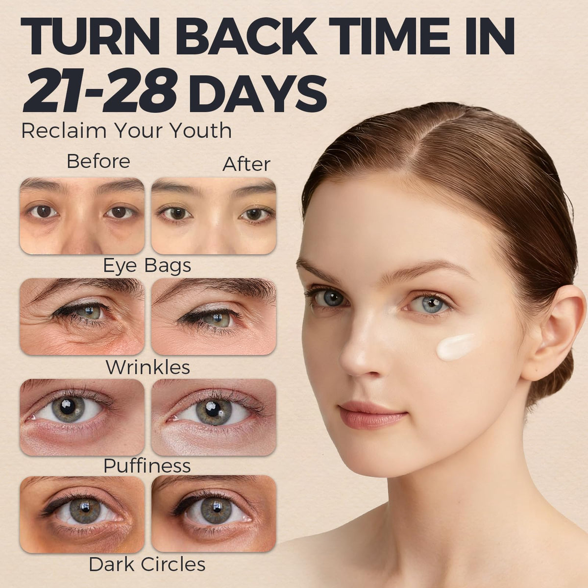 Tuggle retinol under eye cream application demo tapping under-eye for gentle absorption