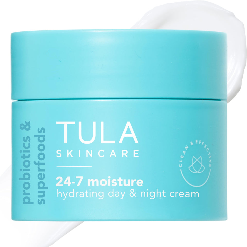 TULA travel jar front view showing compact moisturizer and convenient portability