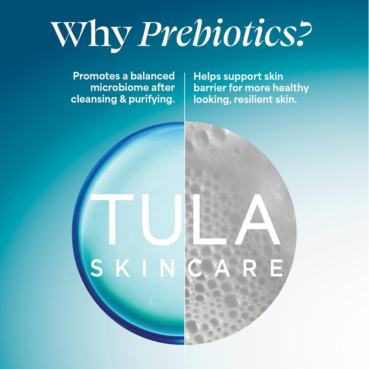 Model using TULA cleanser on wet face showing easy, gentle massage removal