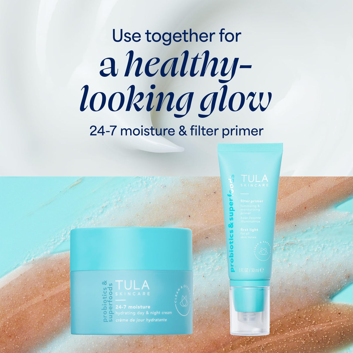 TULA product applied with fingertips showing smooth application and blended finish