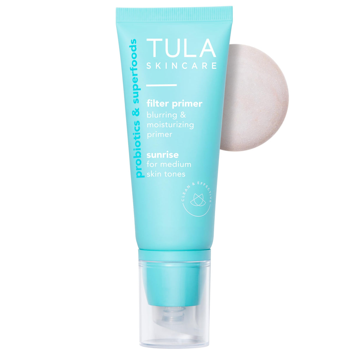 TULA front packaging showing label and sunrise shade, promotes immediate soft-focus benefit