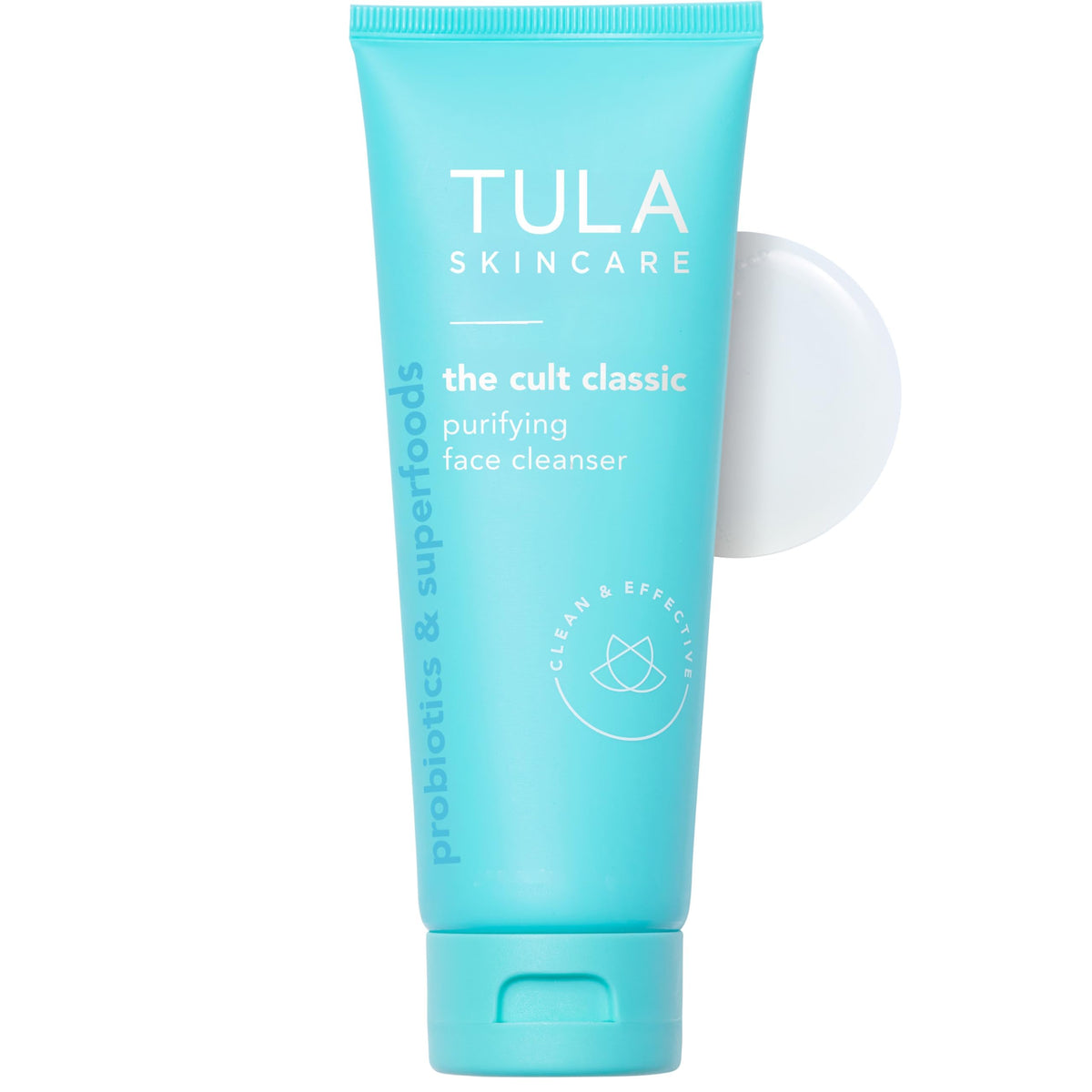 TULA front packaging showing cleanser tube and brand for clear daily cleansing