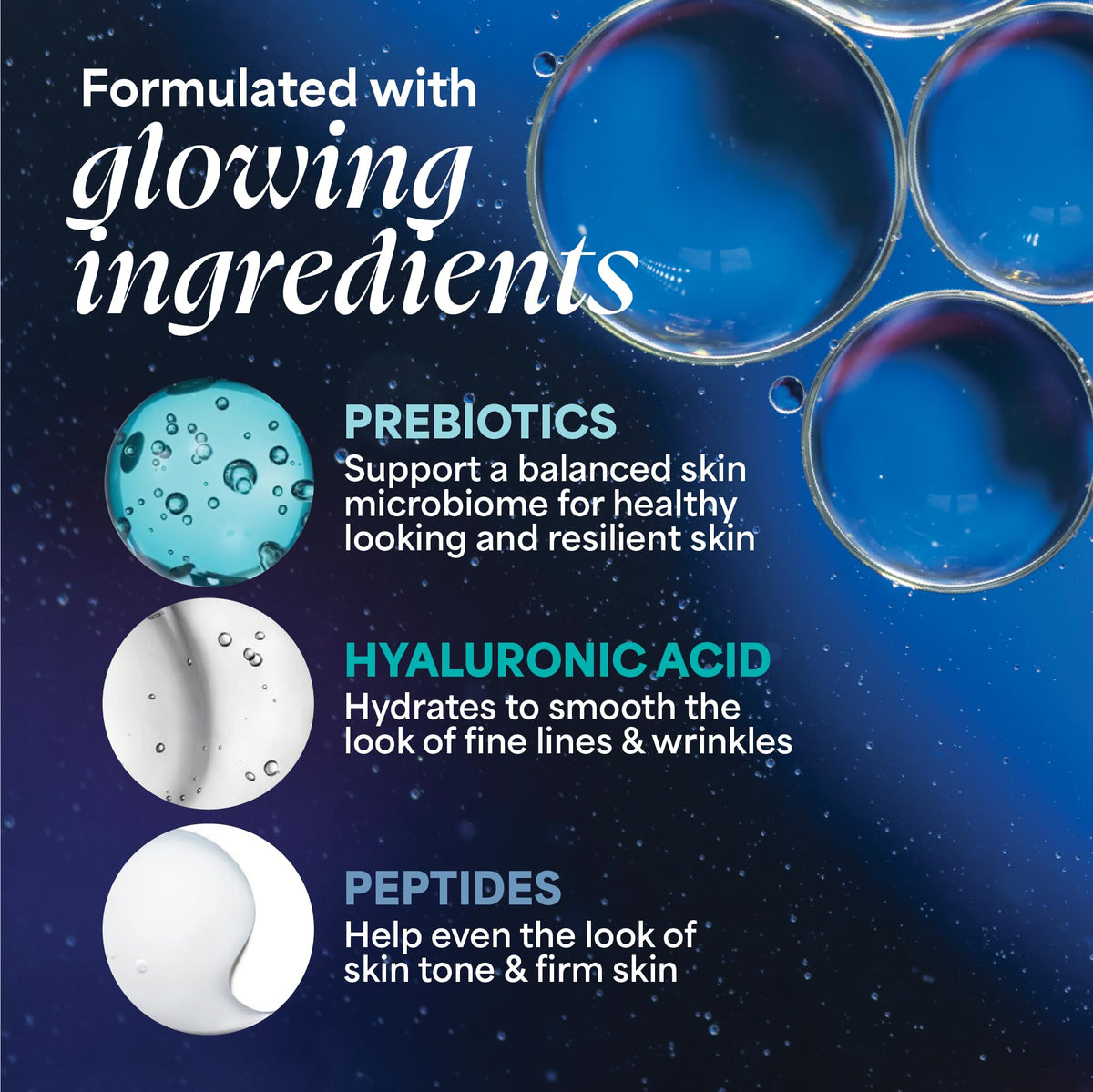 TULA product label close-up showing prebiotics and ingredient transparency