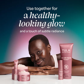 TULA swatch on hand showing sheer rosy tint and hydration benefit