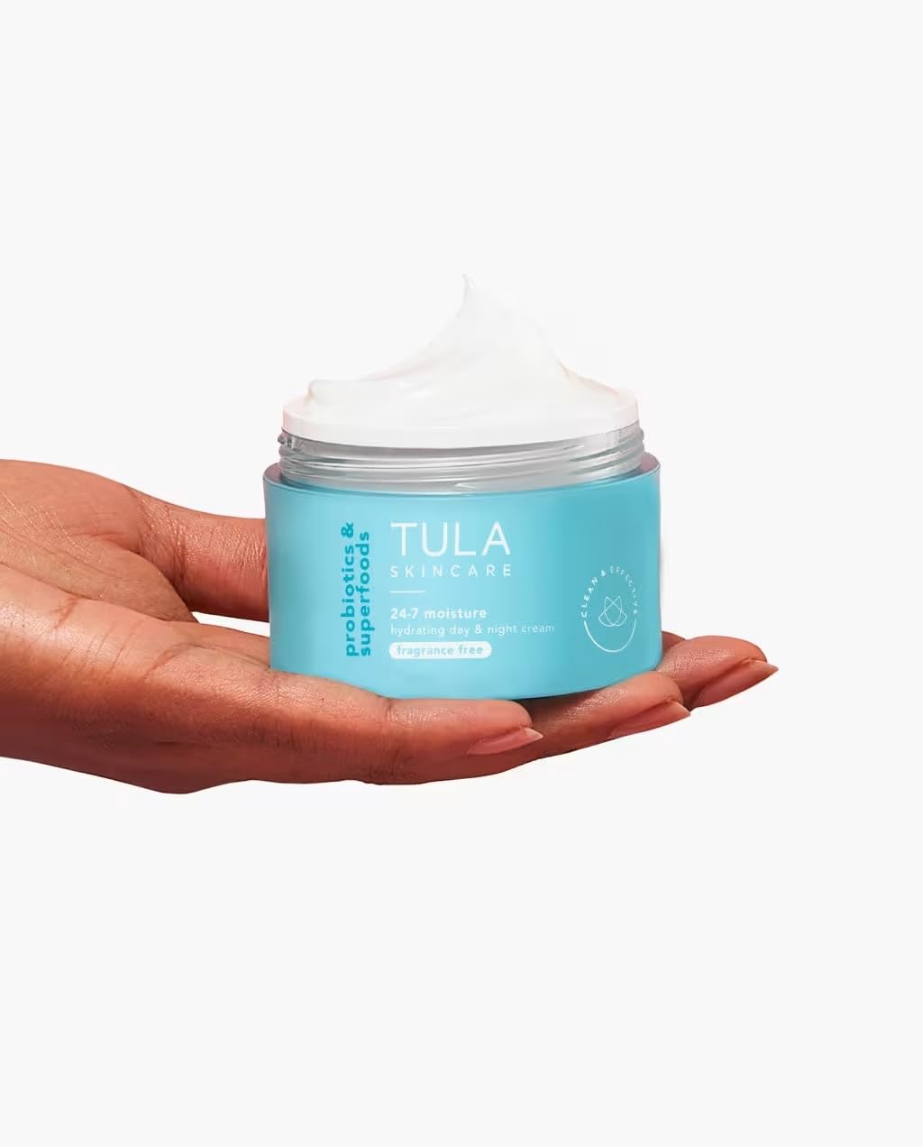 TULA cream texture close-up demonstrating lightweight, fast-absorbing finish