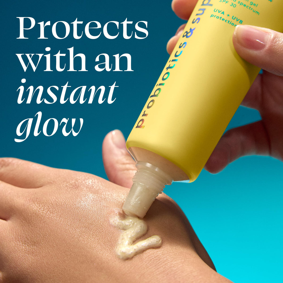 TULA sunscreen being applied on hand for quick absorption benefit