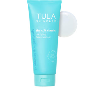 TULA cleanser front packaging showing bottle and branding for clear daily cleansing