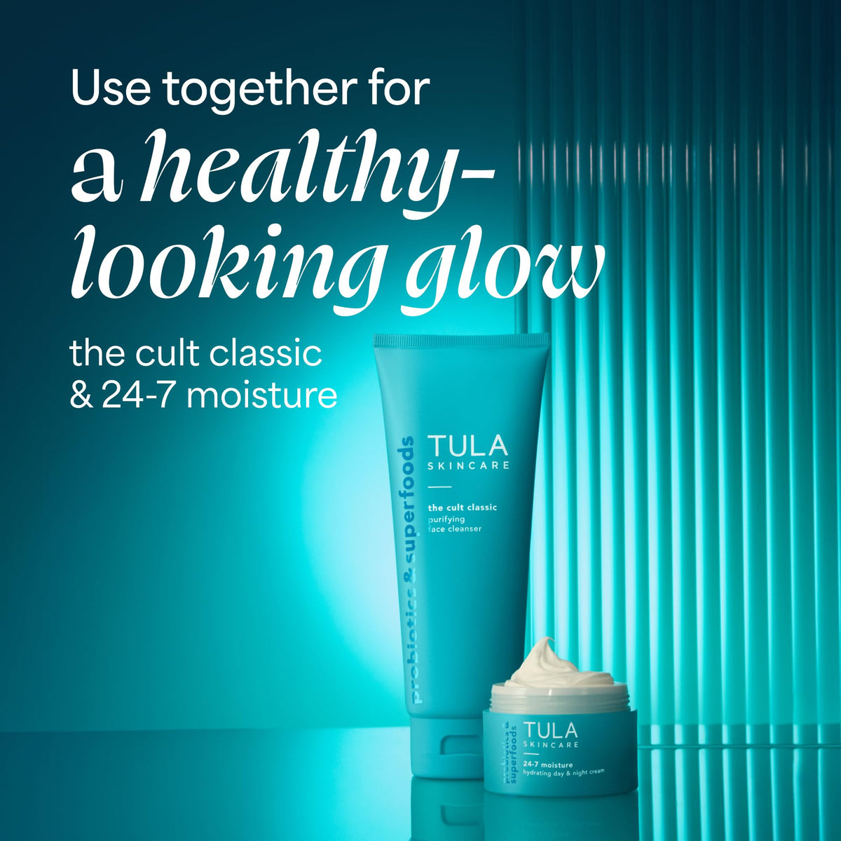 TULA in-use washing demonstration illustrating gentle makeup removal and rinseability