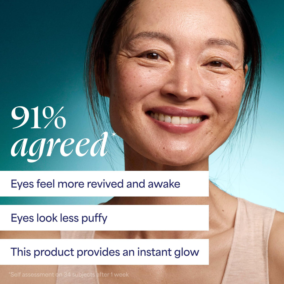 TULA eye balm being applied under eye demonstrating cooling de-puffing benefit